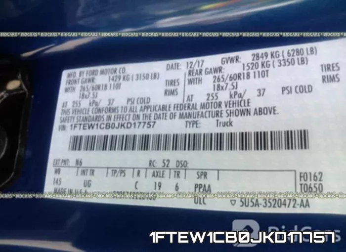 1FTEW1CB0JKD17757 фото 10