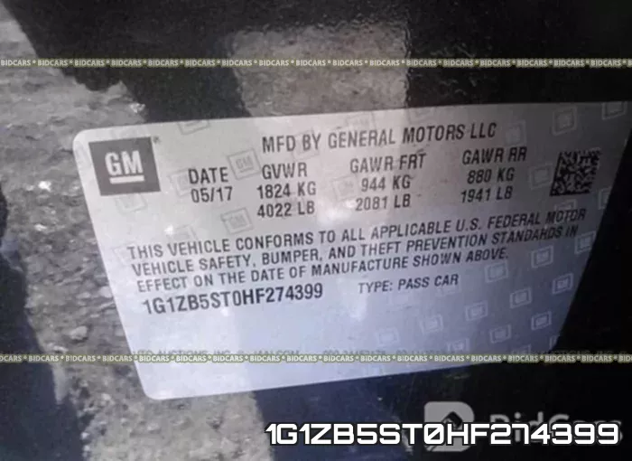 1G1ZB5ST0HF274399 фото 10