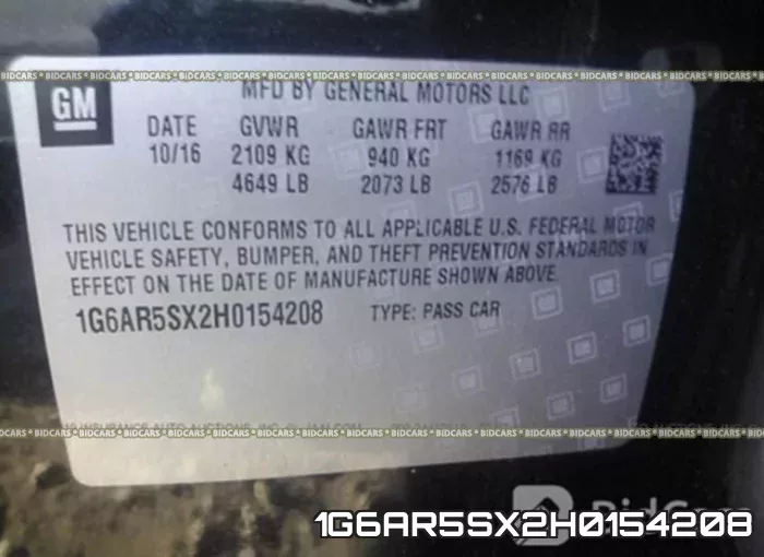 1G6AR5SX2H0154208 фото 10