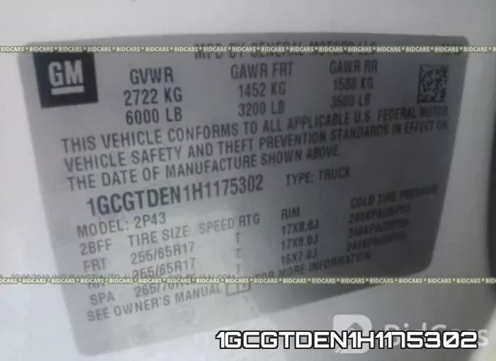 1GCGTDEN1H1175302 фото 10
