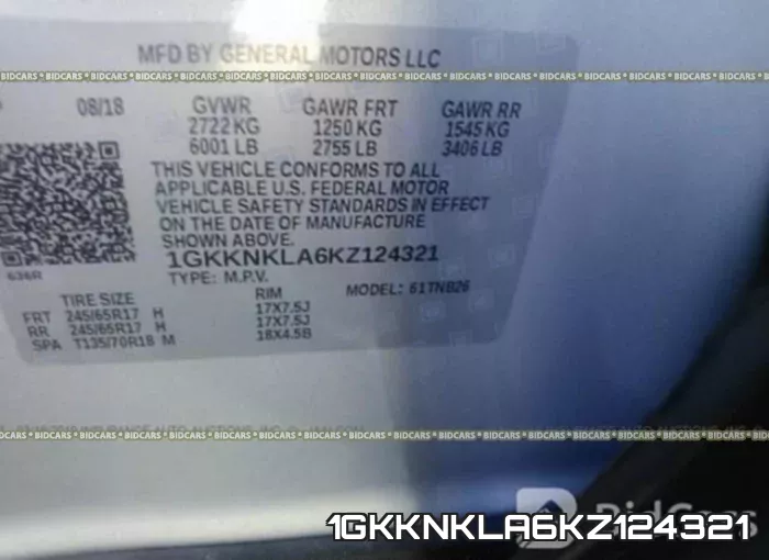 1GKKNKLA6KZ124321 фото 10