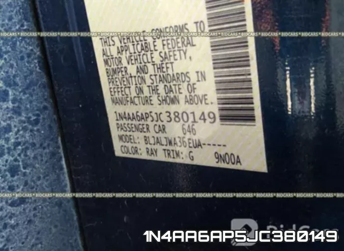 1N4AA6AP5JC380149 фото 10