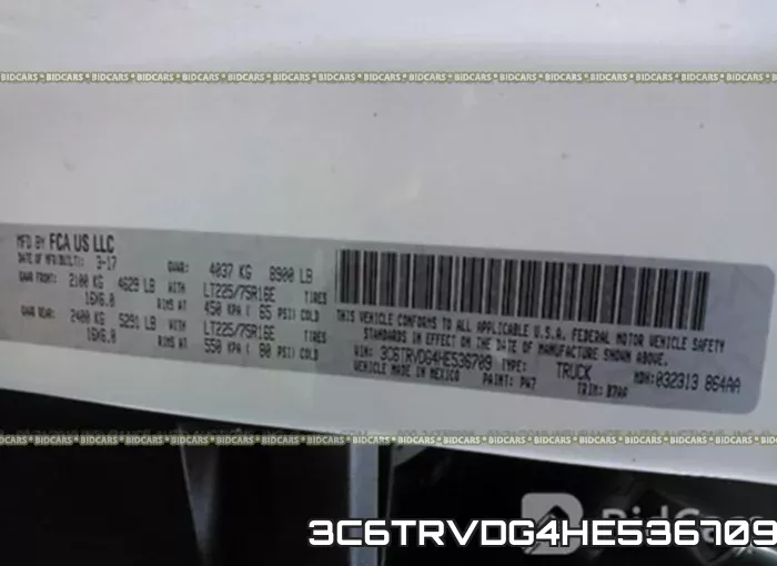3C6TRVDG4HE536709 фото 9