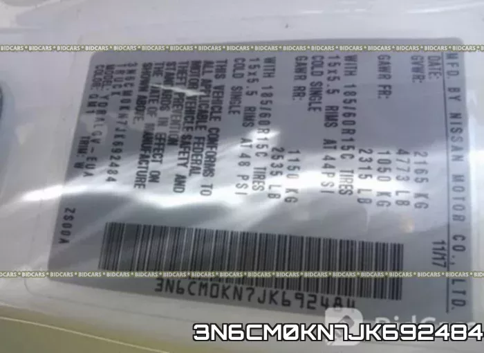 3N6CM0KN7JK692484 фото 10