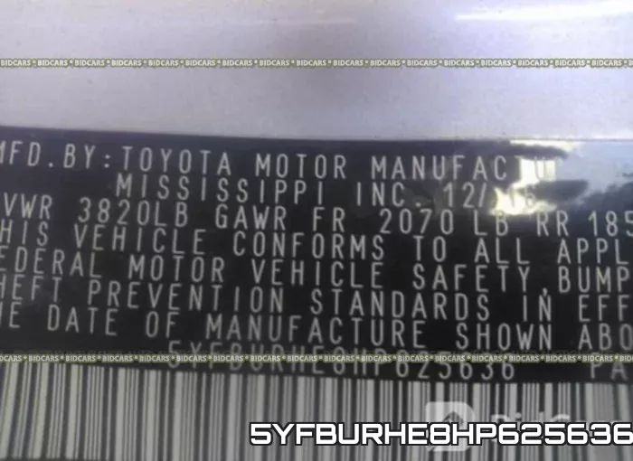 5YFBURHE8HP625636 фото 10