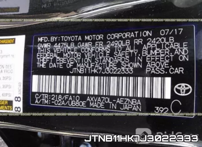 JTNB11HK7J3022333 фото 10