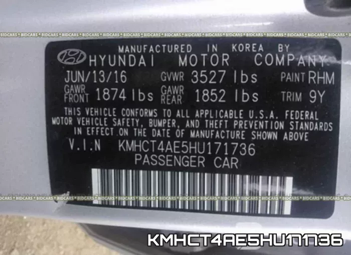 KMHCT4AE5HU171736 фото 10