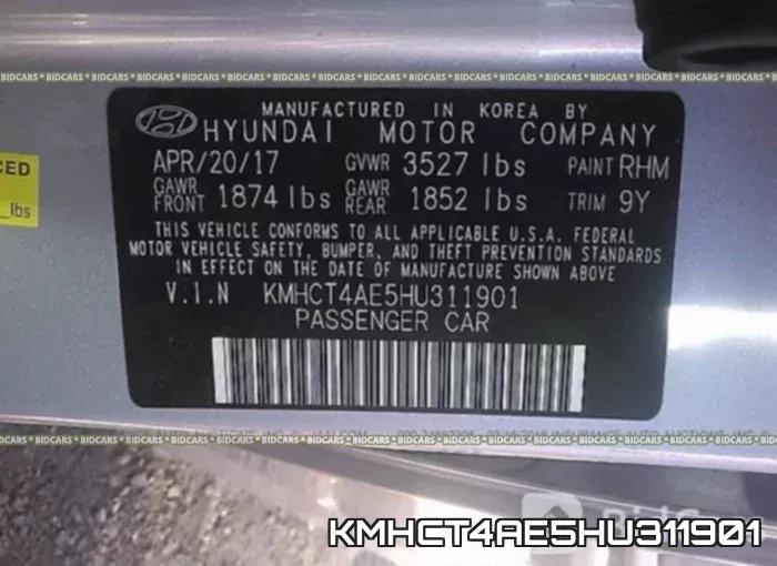 KMHCT4AE5HU311901 фото 10