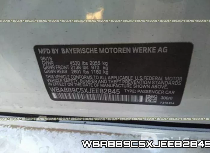WBA8B9C5XJEE82845 фото 10