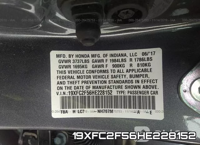 19XFC2F56HE228152 фото 9
