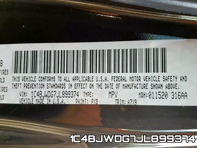 1C4BJWDG7JL899374 фото 2