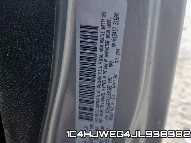 1C4HJWEG4JL938382 фото 2