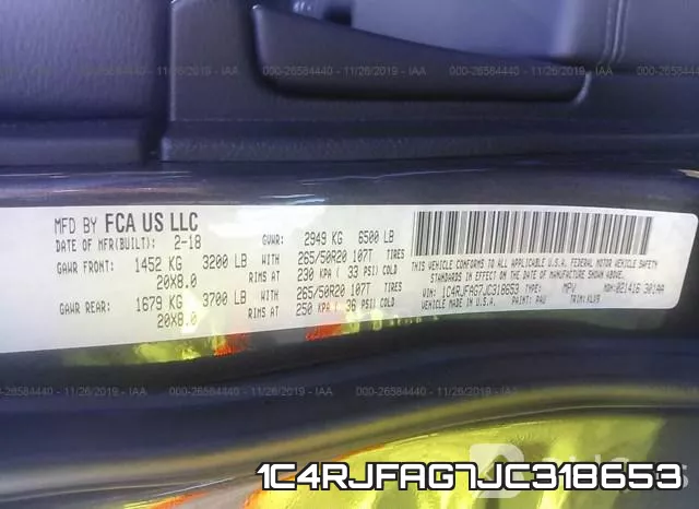 1C4RJFAG7JC318653 фото 10