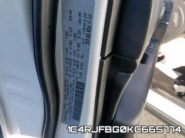1C4RJFBG0KC665774 фото 2