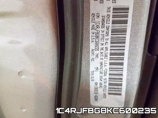 1C4RJFBG8KC600235 фото 2