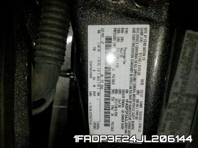 1FADP3F24JL206144 фото 2