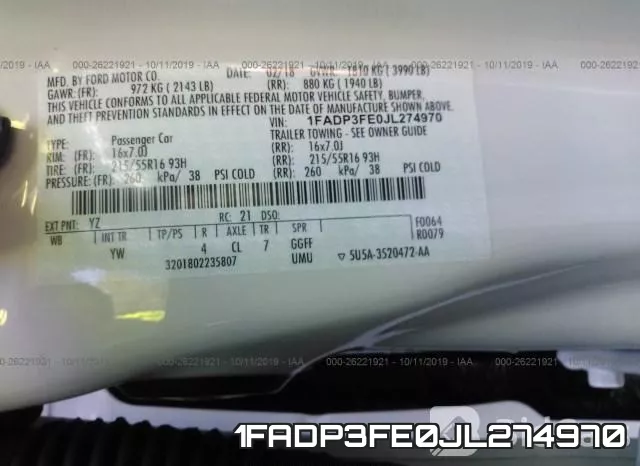 1FADP3FE0JL274970 фото 10