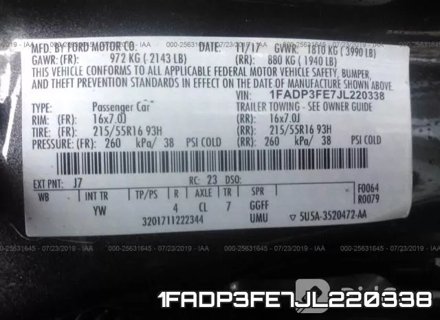 1FADP3FE7JL220338 фото 10