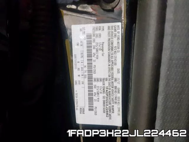 1FADP3H22JL224462 фото 2