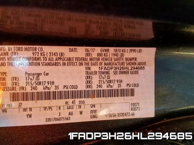 1FADP3H26HL294685 фото 2