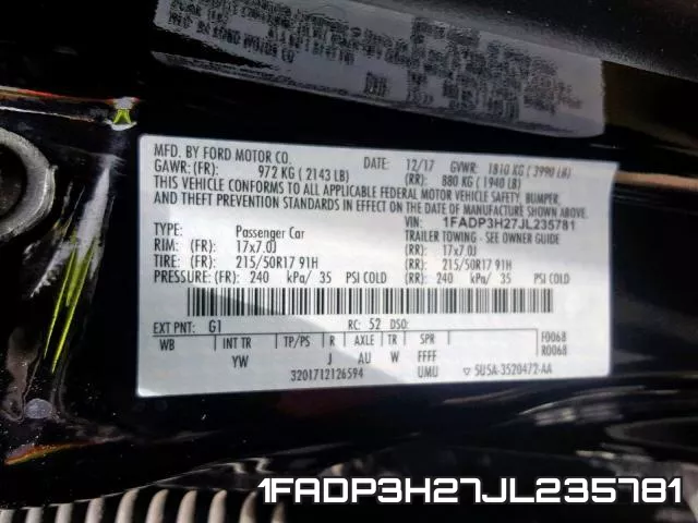 1FADP3H27JL235781 фото 2