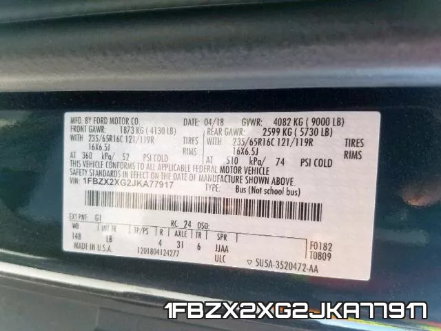 1FBZX2XG2JKA77917 фото 2