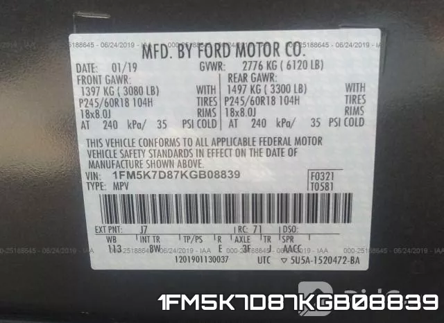 1FM5K7D87KGB08839 фото 10
