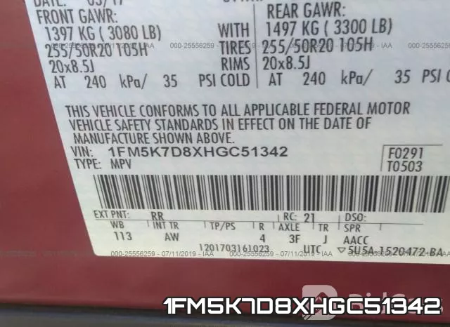 1FM5K7D8XHGC51342 фото 10