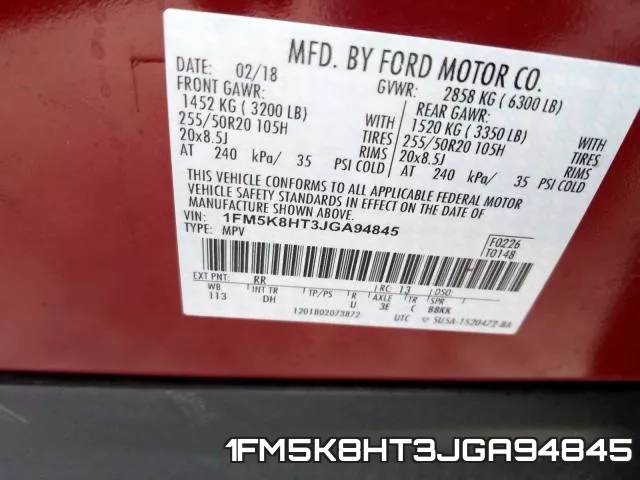1FM5K8HT3JGA94845 фото 2
