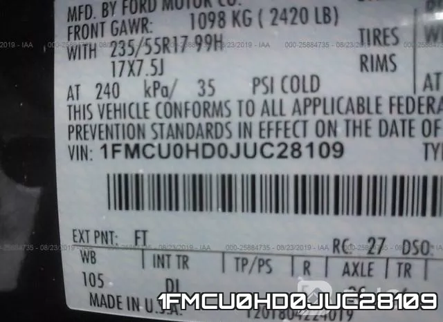 1FMCU0HD0JUC28109 фото 10