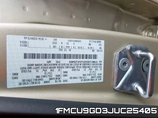 1FMCU9GD3JUC25405 фото 2
