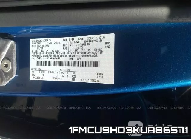 1FMCU9HD3KUA86571 фото 10