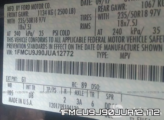 1FMCU9J90JUA12772 фото 10