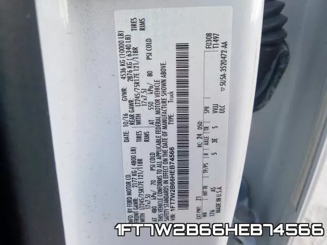 1FT7W2B66HEB74566 фото 2