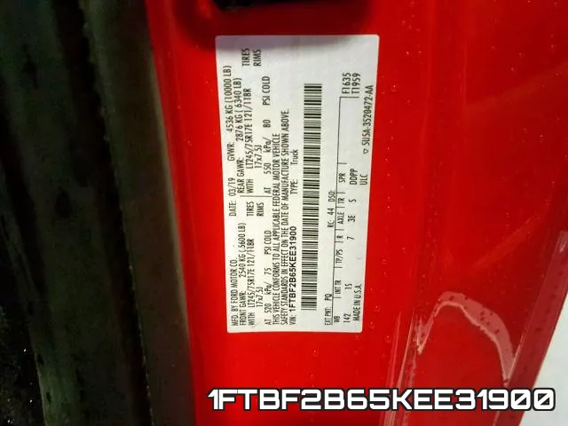 1FTBF2B65KEE31900 фото 2