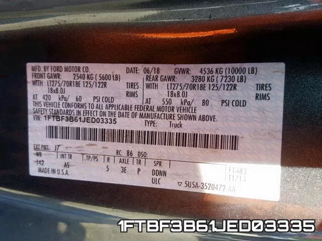 1FTBF3B61JED03335 фото 2