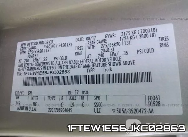 1FTEW1E56JKC02863 фото 10