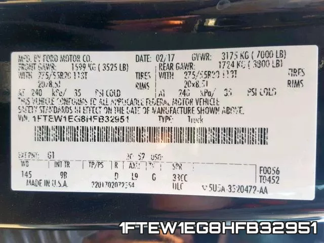 1FTEW1EG8HFB32951 фото 2