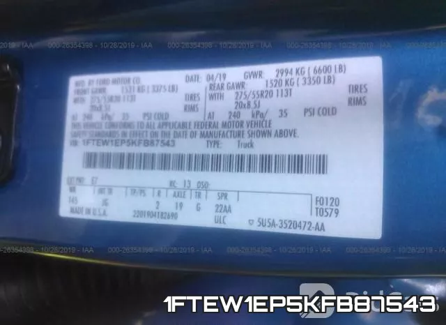 1FTEW1EP5KFB87543 фото 10