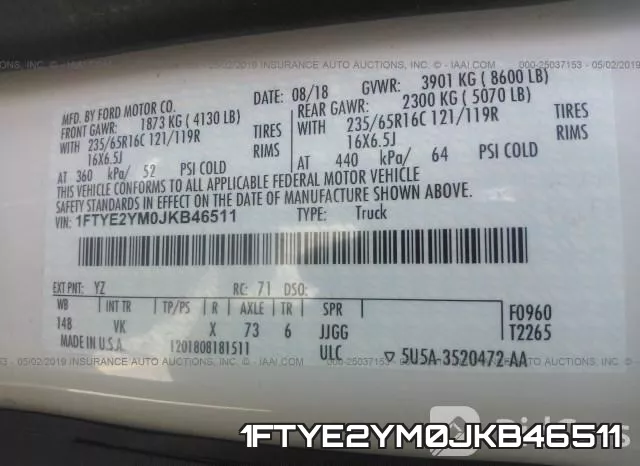 1FTYE2YM0JKB46511 фото 10
