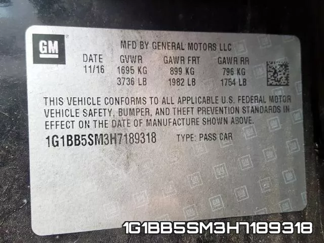1G1BB5SM3H7189318 фото 2