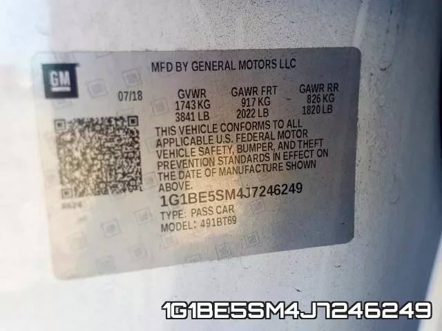 1G1BE5SM4J7246249 фото 2