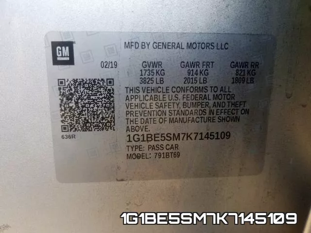 1G1BE5SM7K7145109 фото 2