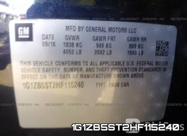 1G1ZB5ST2HF115240 фото 10