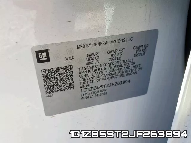1G1ZB5ST2JF263894 фото 2