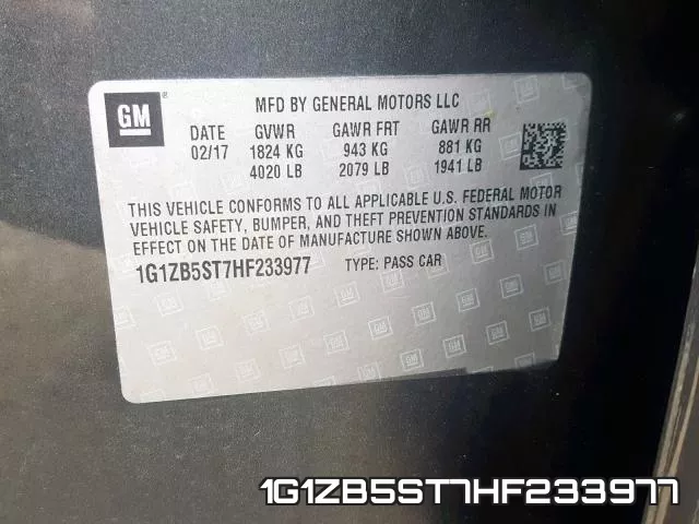 1G1ZB5ST7HF233977 фото 2