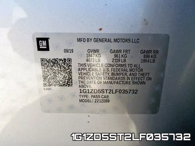 1G1ZD5ST2LF035732 фото 2