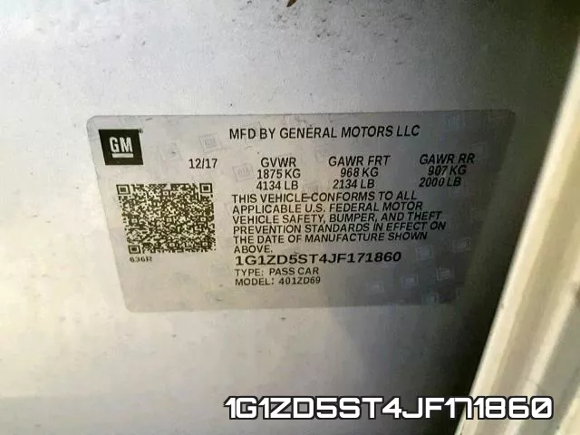1G1ZD5ST4JF171860 фото 2