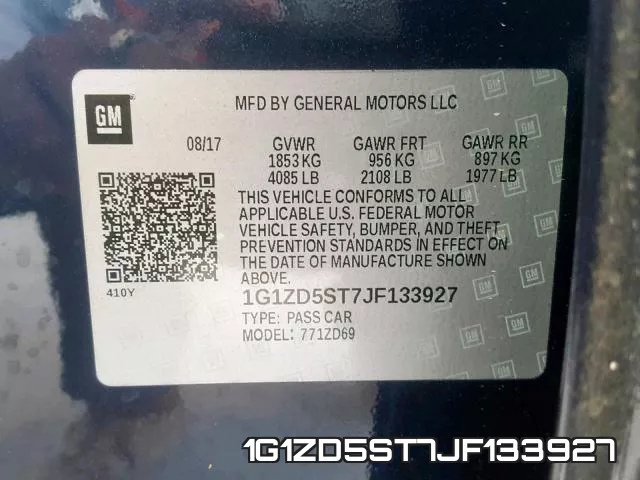 1G1ZD5ST7JF133927 фото 2