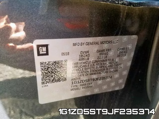 1G1ZD5ST9JF235374 фото 2